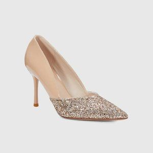 STILETTO POINTED HIGH-HEELED PUMPS APRICOT ROSE & REMY